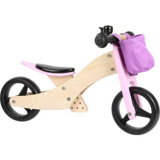Loopfiets Trike 2 In 1 Roze | Wielen | Houten speelgoed