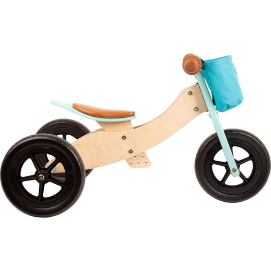 Loopfiets Trike Maxi 2 In 1 Turkoois | Wielen | Houten speelgoed