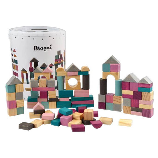 Magni | Houten bouwblokken, 100 stuks