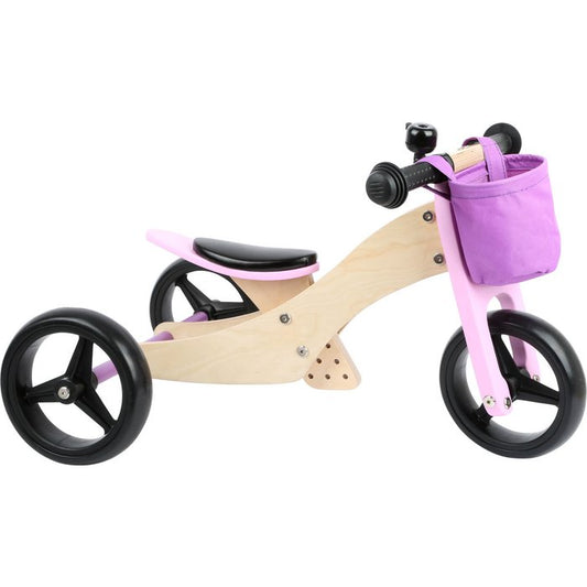 Loopfiets Trike 2 In 1 Roze | Wielen | Houten speelgoed