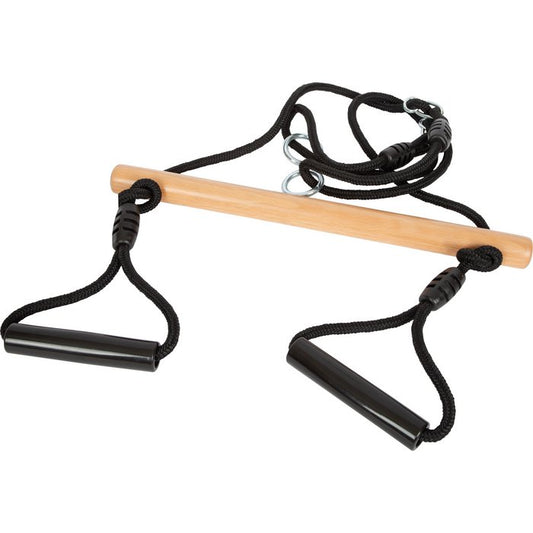 Trapezeschommel met gymnastiekringen “Black Line” | schommel | Hout